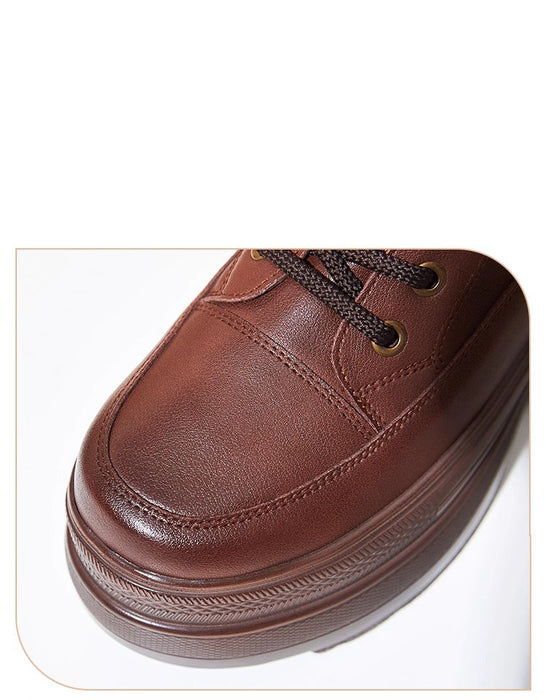 Winter Autumn Lace up Wide Toe Box Chunky Platform Boots