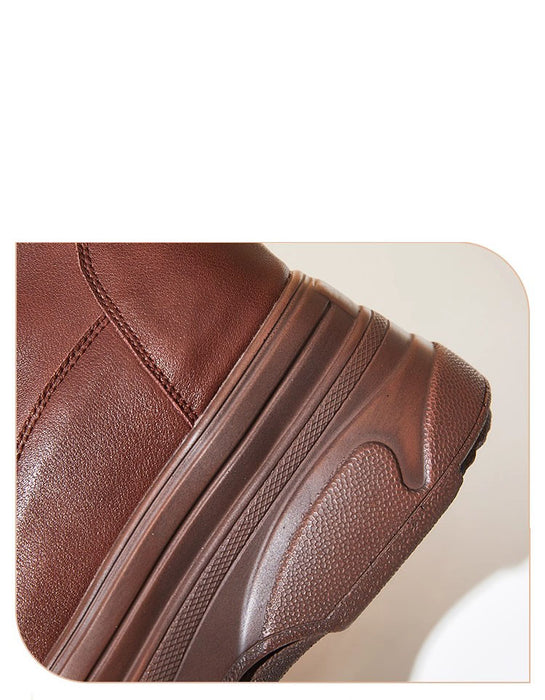 Winter Autumn Lace up Wide Toe Box Chunky Platform Boots