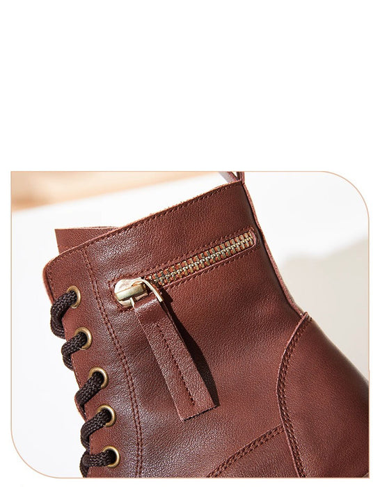Winter Autumn Lace up Wide Toe Box Chunky Platform Boots