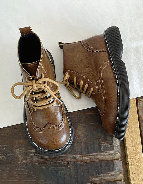 Winter Wide Toe Box Brogue Style Oxford Boots