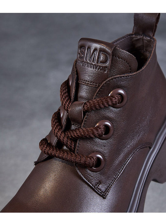 Spring Autumn Thick-Soled  Lace-Up Comfort Ankle Boots Details Jan Shoe Collection 2026 91.70