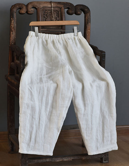 Over Size 9-point Pure Linen Trousers