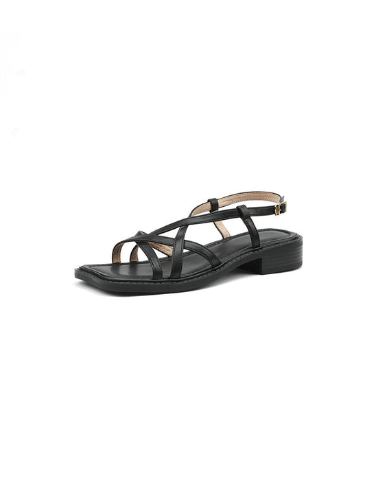 French Style Comfortable Flat Strappy Sandals