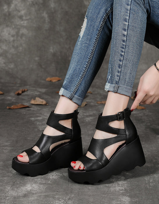 Open Toe Ankle Strap Wedges Sandals for Women
