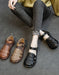 Women's Summer Soft Leather Retro Slides June Shoes Collection 2021 86.00