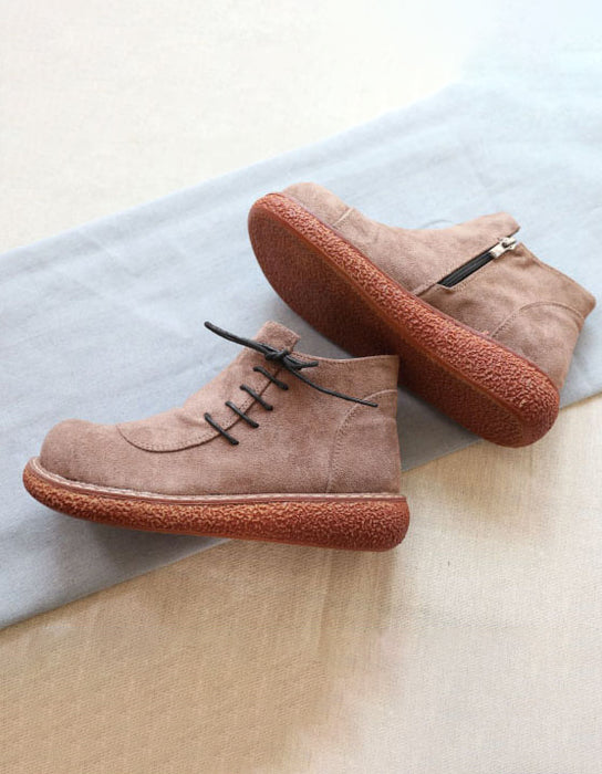 Handmade Retro Side Lace-up Suede Spring Shoes Feb Shoes Collection 2022 70.60