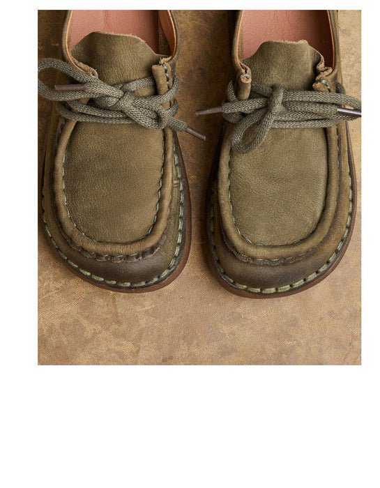 Women Handmade Soft Soles Leather Flat Shoes