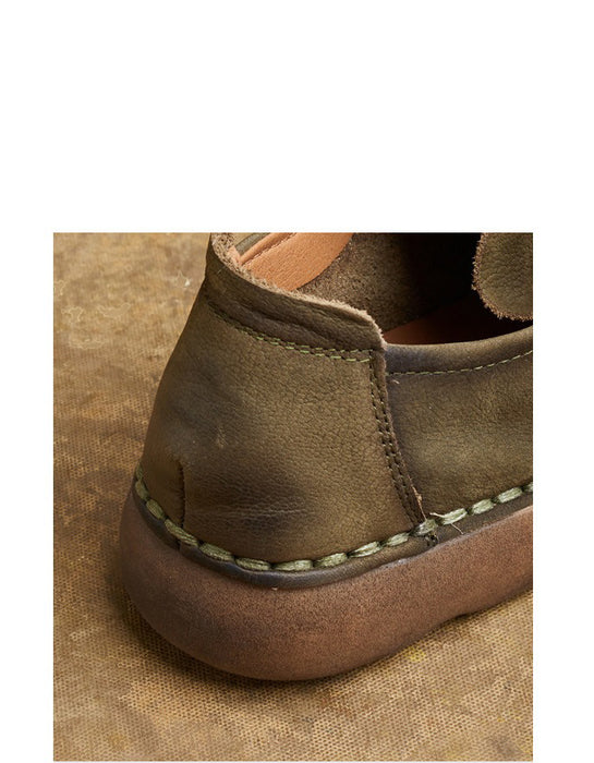 Women Handmade Soft Soles Leather Flat Shoes