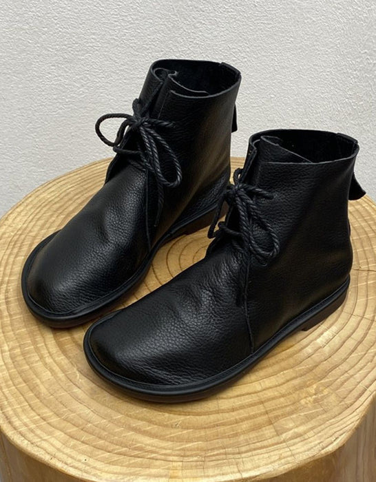 Autumn Winter Comfortable Soft Leather Wide Toe Box Boots