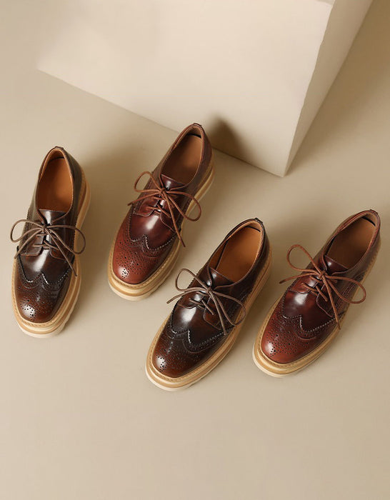 Obiono Handmade Brogue Style Wedge Heels Oxford Shoes for Women July Shoes Collection 2026 128.00