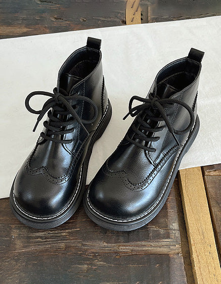 Wide Toe Box Brogue Style Oxford Shoes 39 / Black Wide Toe Box Brogue Style Oxford Shoes 39 / Black