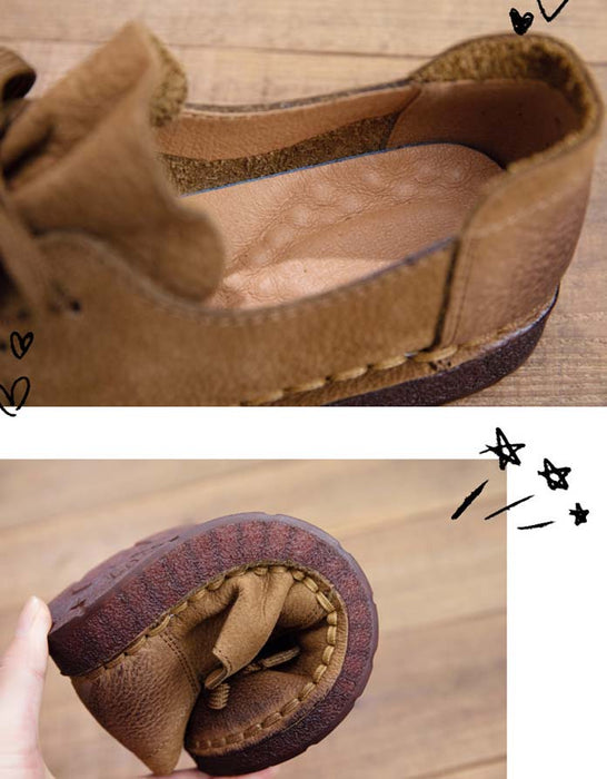 Comfortable Leather Walking Retro Flats May Shoes Collection 2023 77.00