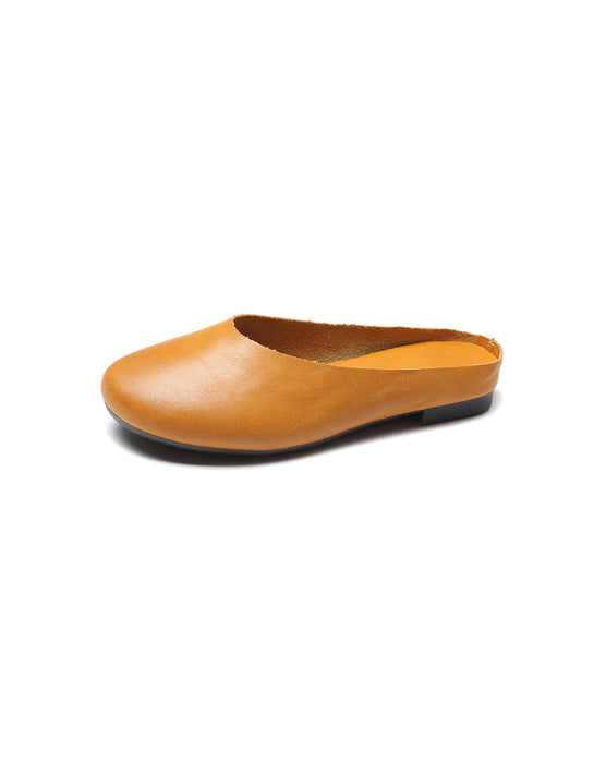 Comfortable Retro Leather Slippers Mules 35-43