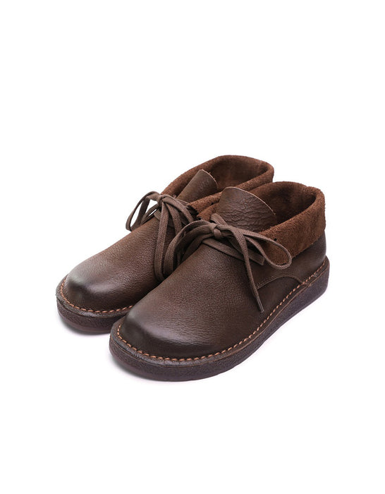 Soft Leather Comfortable Handmade Retro Flat Walking Shoes