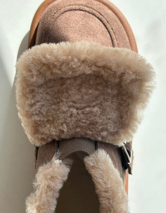 Round Toe Comfortable Winter Suede Boots with Fur