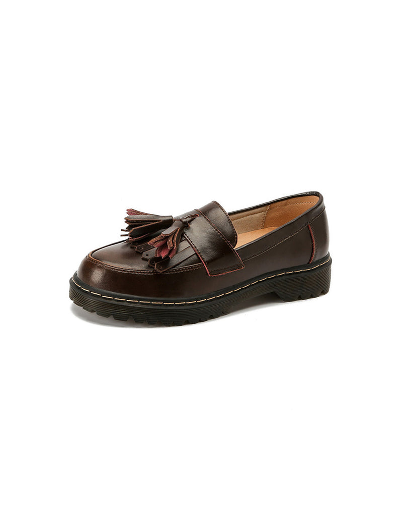 Mocassins Femme Amtopiyo Cuir Britannique Bout Pointu Avec Nœud - Élégance Vintage Et Confort Quotidien