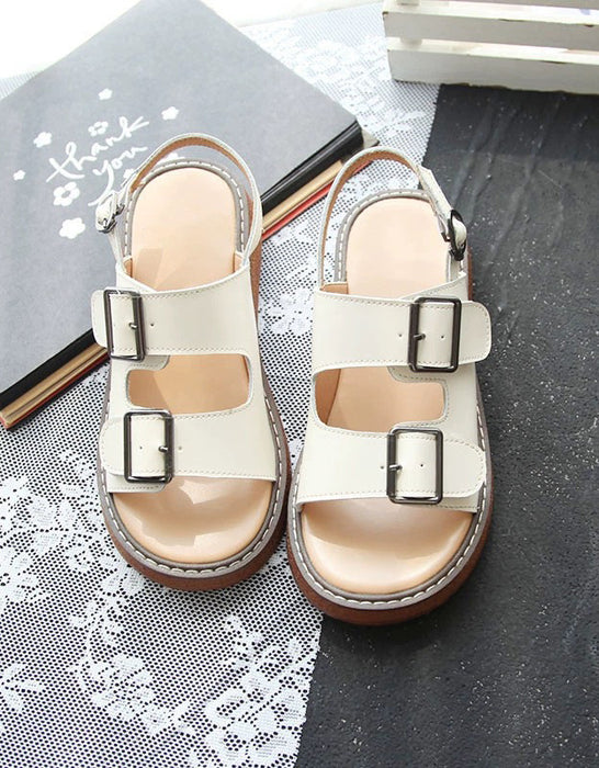 Summer Double Front Buckle Sandals