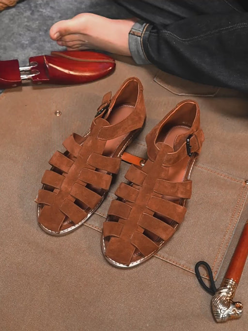 Men's Summer Leather Woven Handmade Gladiator Sandals (size38-size44) April Shoes Collection 2026 128.00