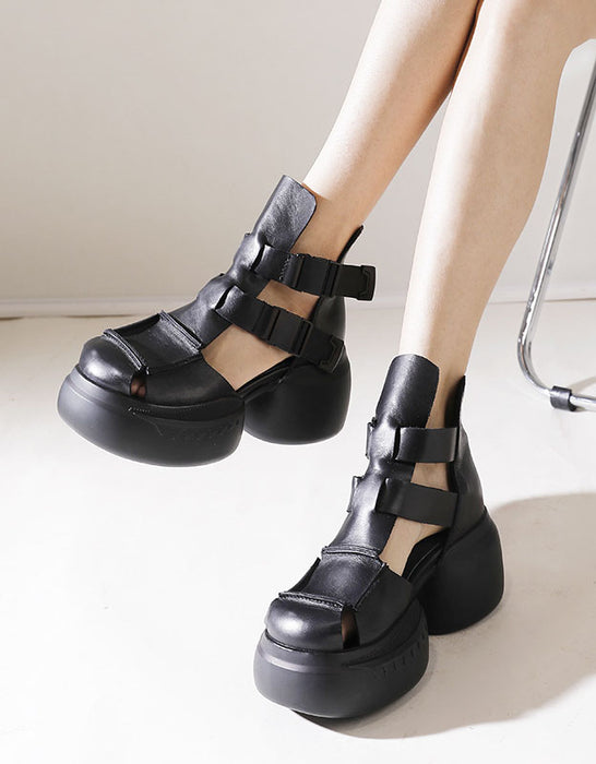 Handmade Retro Comfortabel Close Toe Platform Sandals May Shoes Collection 2023 107.00