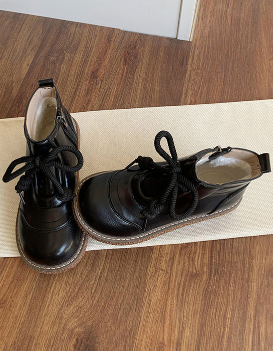 Retro Leather Platform Wide Toe Box Boots — Obiono Retro Leather Platform Wide Toe Box Boots — Obiono