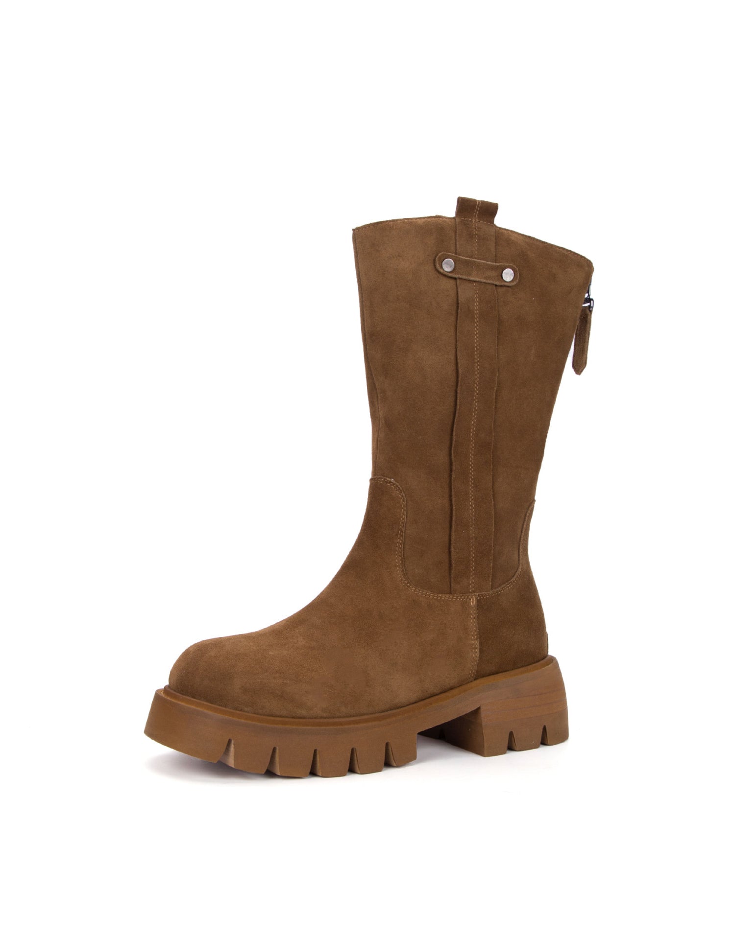 Genuine Leather Handmade Wide Toe Box Mid-calf Boots — Obiono