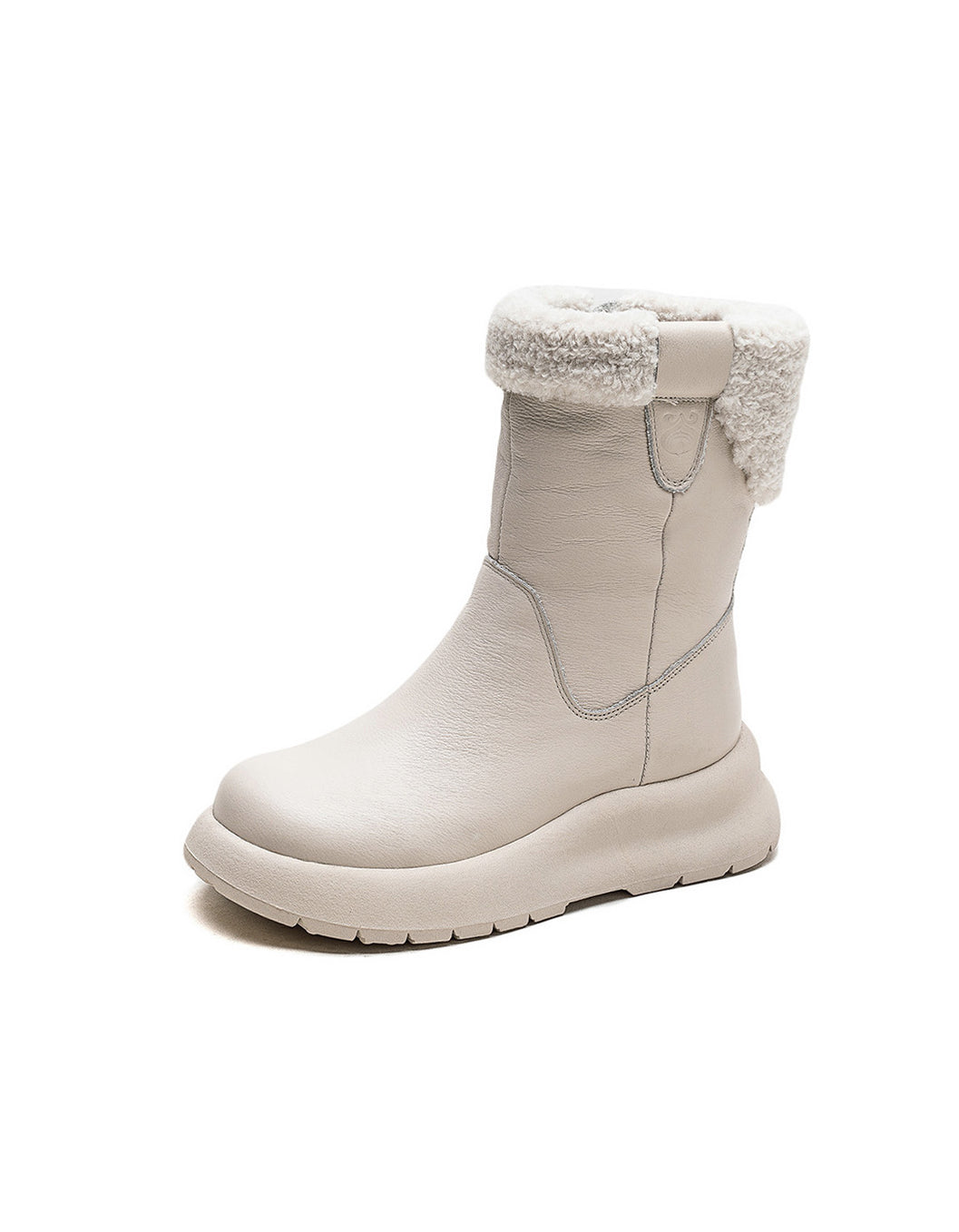 Realistic Snow Boot Handmade Winter Fur Leather Platform Snow Boots — Obiono
