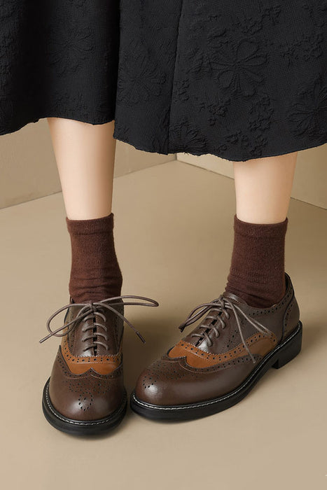 Two-tone Women's Vintage Oxford Shoes 38 / Brown Two-tone Women's Vintage Oxford Shoes 38 / Brown
