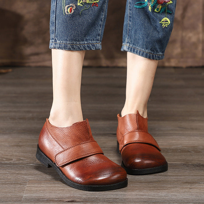 Winter Leather Flats Soft Bottom Women's Shoes | Gift Shoes
