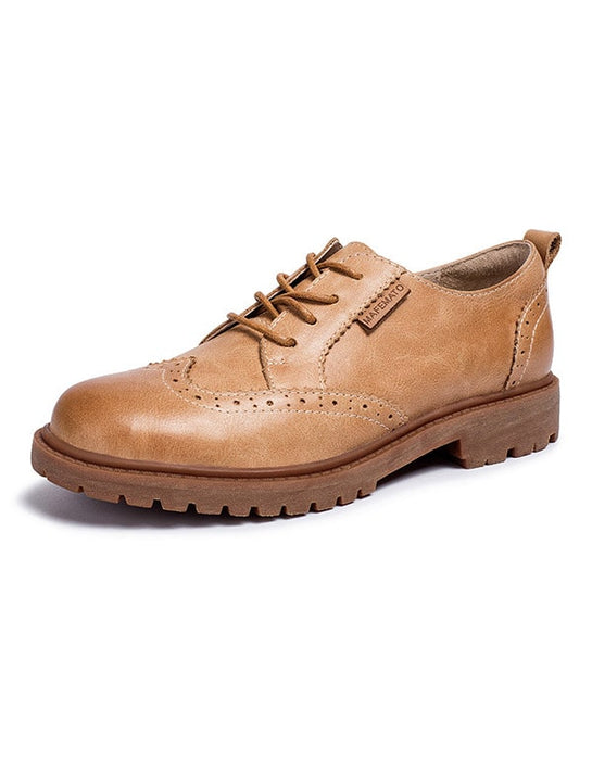 Spring British Handmade Genuine Leather Oxford Shoes