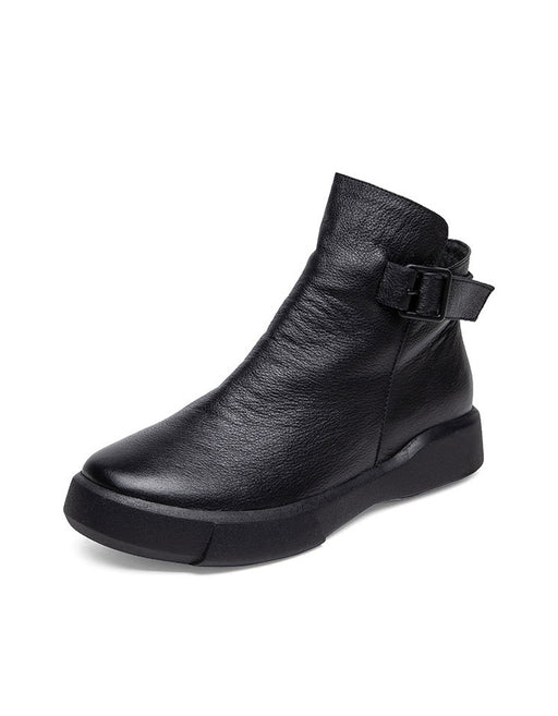 Women's Retro Leather Black Ankle Boots Jan New 2020 85.30
