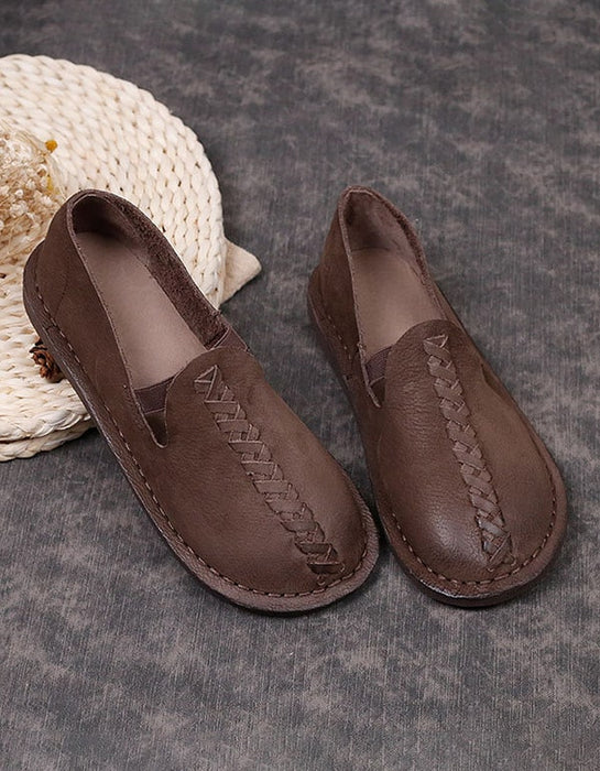 Handmade Retro Soft Leather Flat Shoes Jan New Trends 2021 88.00