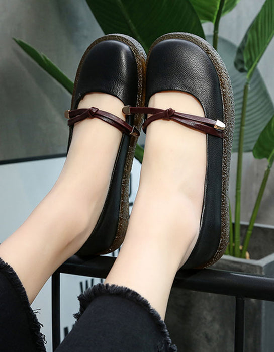 Leather Nurse Shoes Soft Bottom Casual Flats