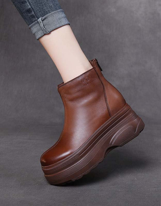 Autumn Back Zipper Retro Platform Boots Oct Shoes Collection 2022 118.60