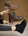 Autumn Flower Print Comfortable Flat Retro Boots Nov Shoes Collection 2022 85.40