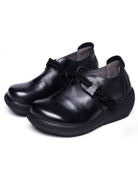 Handmade Retro Leather Waterproof Platform Shoes Aug New Trends 2020 89.99