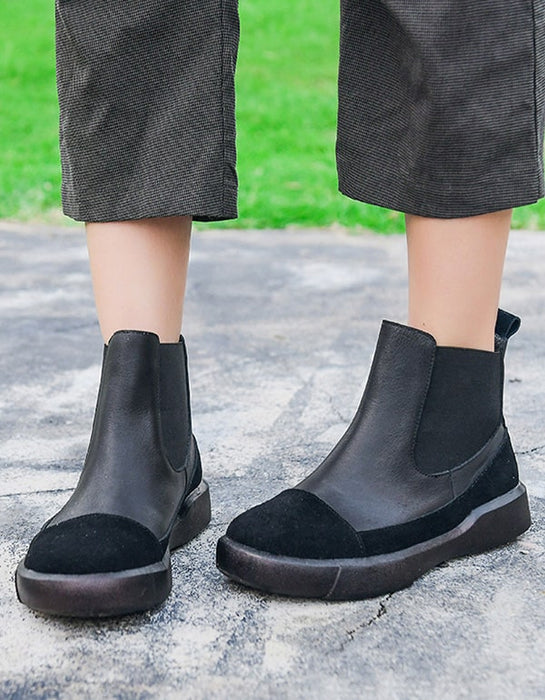 Autumn Handmade Retro Leather Women's Short Boots