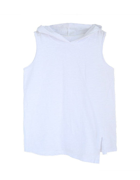 Women's White Sleeveless Hooded T-shirt New arrivals Women's Clothing 36.50