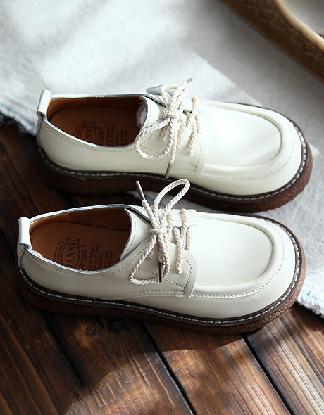 Autumn Platform Retro  Lace-up Loafers Sep Shoes Collection 2022 77.70