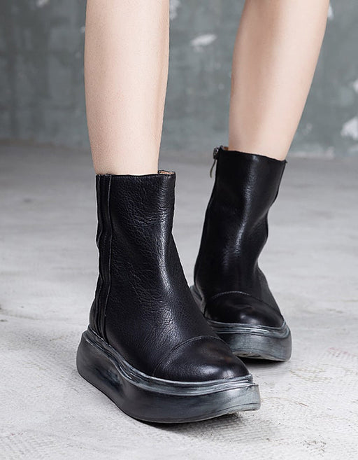 Autumn Thick-soled Retro Leather Platform Boots Nov New Trends 2020 132.00