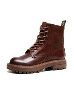 Retro Mid Calf Boots for Cold Winter Classic Martin Boots Black Handmade main image 1