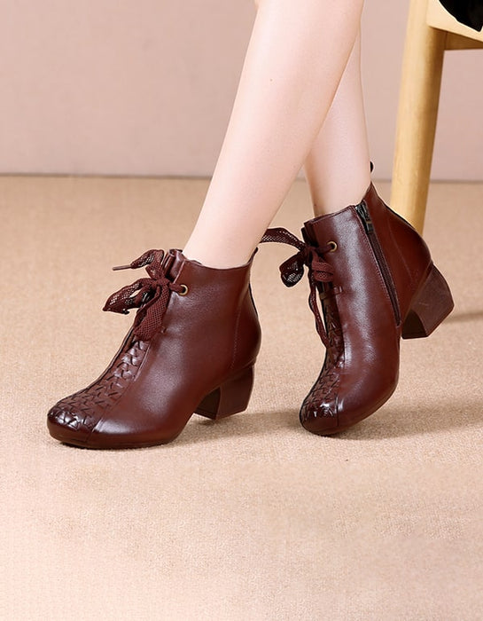 Autumn Winter Elegant Chunky Heels Retro Boots Nov Shoes Collection 2021 73.00