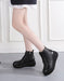 Autumn Winter Handmade Retro Leather Wedge Boots Dec New Trends 2020 86.60