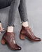 Autumn Winter Lace Up Retro Leather Chunky Boots Aug New Trends 2020 81.90