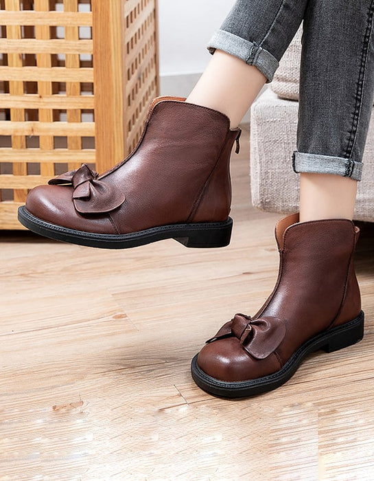 Brown  boots, ankle boots, women winter boots