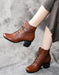 Autumn Winter Round Head Retro Leather Chunky Boots Aug New Trends 2020 95.50