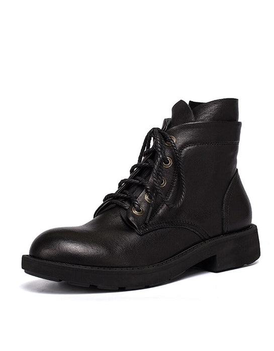 Autumn Winter Smooth Leather Doc Marten Boots