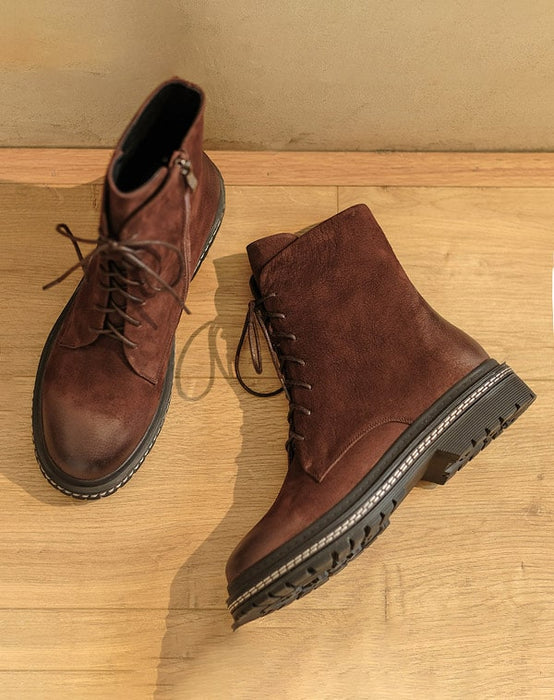 Autumn Winter Vintage Comfortable Velvet Short Boots