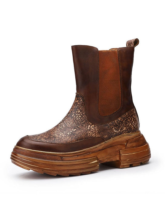 Autumn Winter Handmade Retro Leather Platform Boots Nov New Trends 2020 120.80