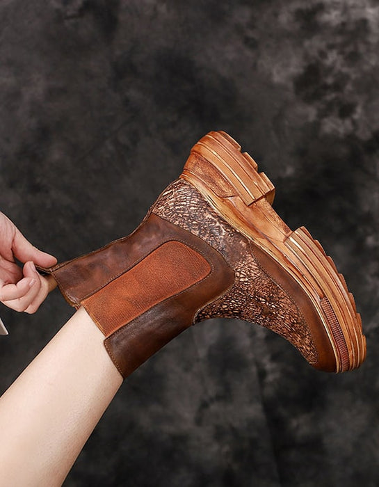 Autumn Winter Handmade Retro Leather Platform Boots Nov New Trends 2020 120.80