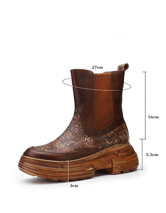 Autumn Winter Handmade Retro Leather Platform Boots Nov New Trends 2020 120.80